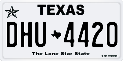 TX license plate DHU4420
