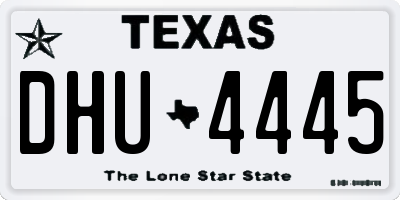 TX license plate DHU4445
