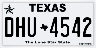 TX license plate DHU4542