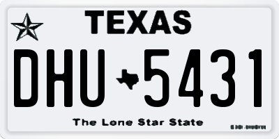 TX license plate DHU5431