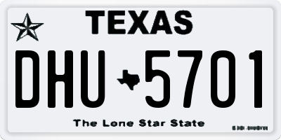 TX license plate DHU5701