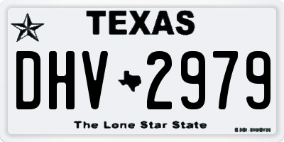 TX license plate DHV2979