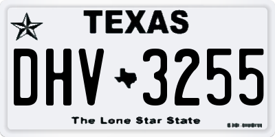TX license plate DHV3255