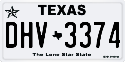 TX license plate DHV3374