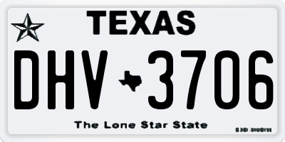 TX license plate DHV3706