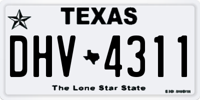 TX license plate DHV4311