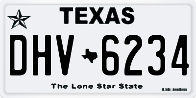 TX license plate DHV6234