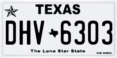 TX license plate DHV6303