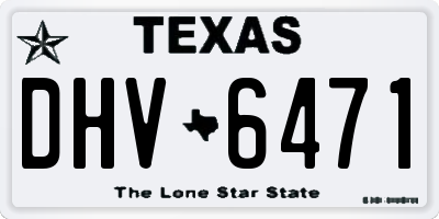TX license plate DHV6471