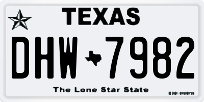 TX license plate DHW7982