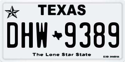 TX license plate DHW9389