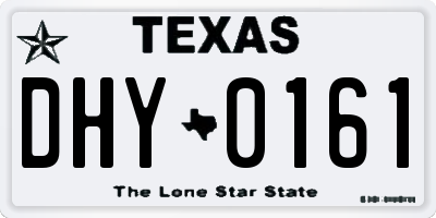 TX license plate DHY0161