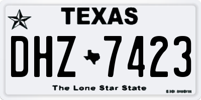 TX license plate DHZ7423