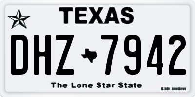 TX license plate DHZ7942