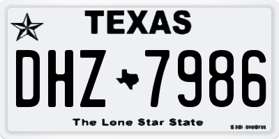 TX license plate DHZ7986