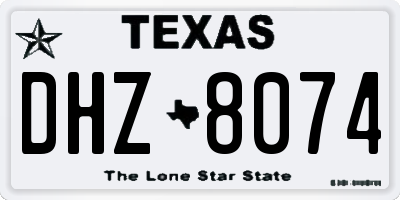 TX license plate DHZ8074
