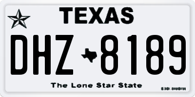 TX license plate DHZ8189