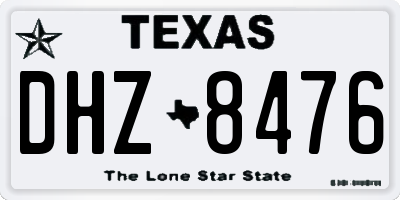 TX license plate DHZ8476