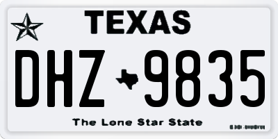TX license plate DHZ9835