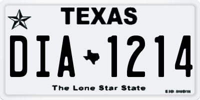 TX license plate DIA1214