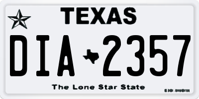 TX license plate DIA2357