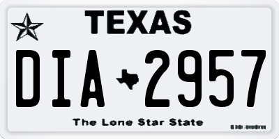 TX license plate DIA2957
