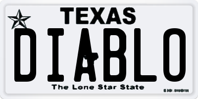 TX license plate DIABLO
