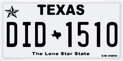 TX license plate DID1510