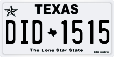 TX license plate DID1515