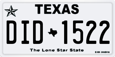TX license plate DID1522