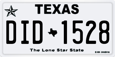 TX license plate DID1528