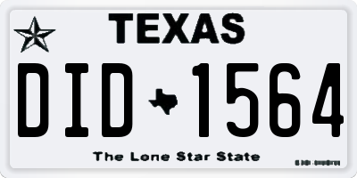 TX license plate DID1564