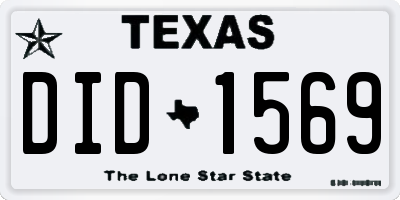 TX license plate DID1569