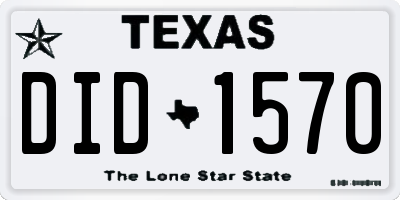 TX license plate DID1570