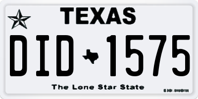 TX license plate DID1575