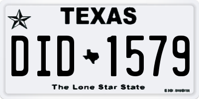TX license plate DID1579