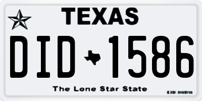 TX license plate DID1586