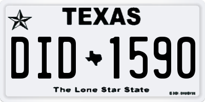 TX license plate DID1590