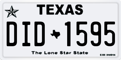 TX license plate DID1595