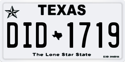 TX license plate DID1719