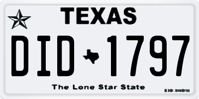 TX license plate DID1797