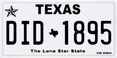 TX license plate DID1895