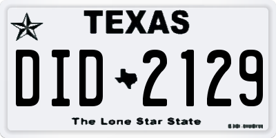 TX license plate DID2129