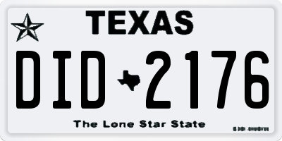 TX license plate DID2176