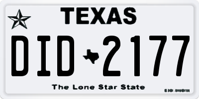 TX license plate DID2177