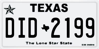 TX license plate DID2199