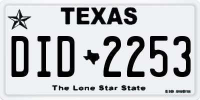TX license plate DID2253