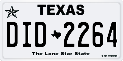 TX license plate DID2264