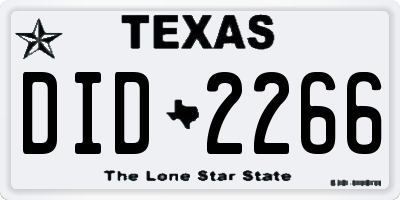 TX license plate DID2266