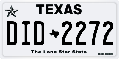 TX license plate DID2272